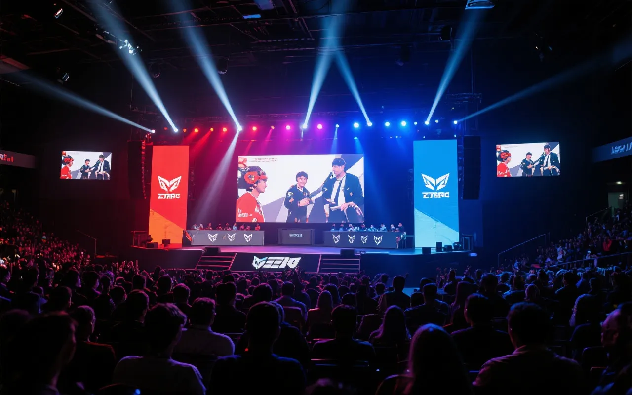 电竞舞台与灯光场景示意图